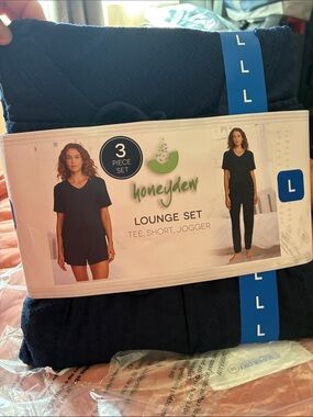 Honeydew Intimates Navy 3-Piece Lounge Set - Tee, Shorts & Jogger